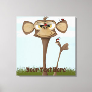 Silly Monkey and Ladybugs Canvas Print