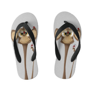 Silly Monkey and Ladybugs Kid's Flip Flops