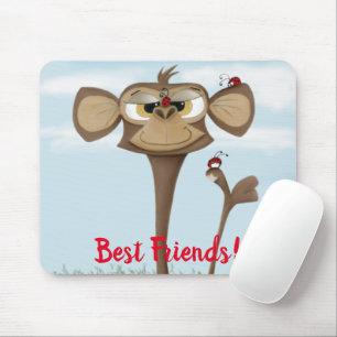 Silly Monkey and Ladybugs Mouse Pad