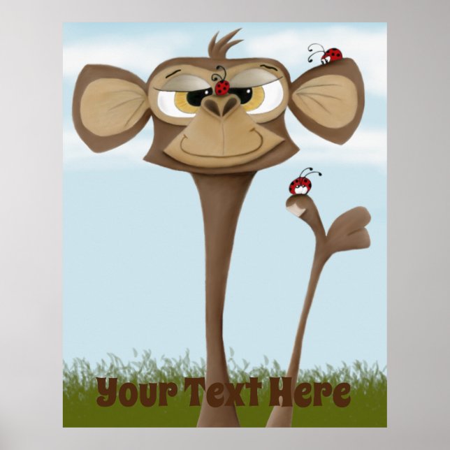 Silly Monkey and Ladybugs Poster (Front)