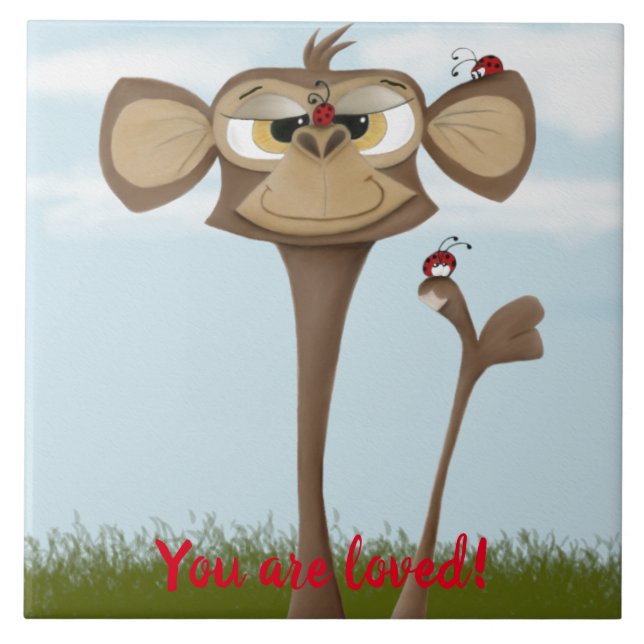 Silly Monkey and Ladybugs Tile (Front)