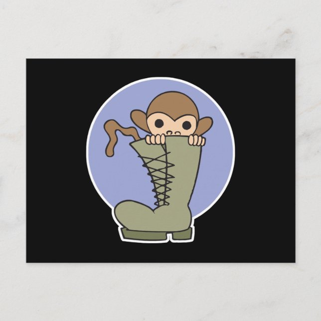 silly monkey in boot postcard (Front)