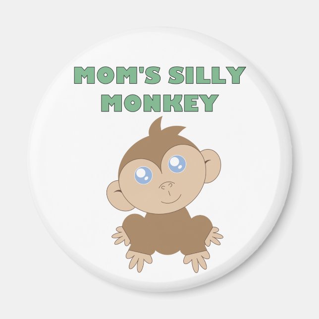 Silly Monkey - Standard, 2¼ Inch Round Magnet (Front)
