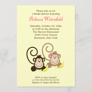 Silly Monkeys 5x7 Invitation de douche nuptiale