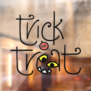 Silly Monster Face Halloween Trick or Treat Window Cling