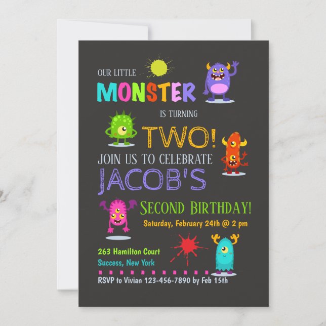 Silly Monsters Invitation (Front)