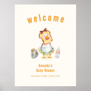 Silly Mother Goose Brunch Baby Shower Welcome Poster