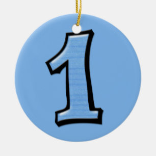 Silly Number 1 blue Ornament