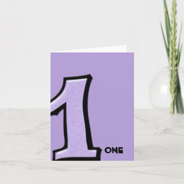 Silly Number 1 lavender Note Card (Front)