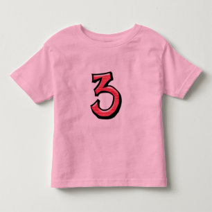 Silly Number 3 red Kids T-shirt