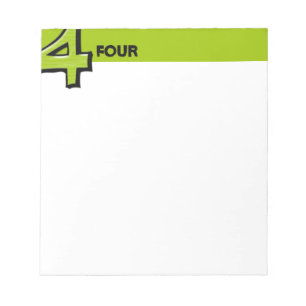 Silly Number 4 green Notepad