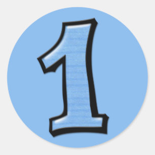 Silly Numbers 1 blue Sticker
