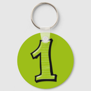 Silly Numbers 1 green Keychain