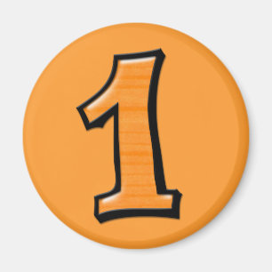 Silly Numbers 1 orange  Magnet