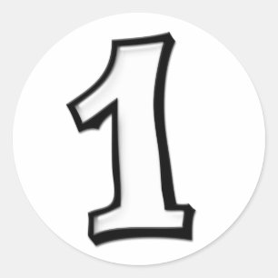 Silly Numbers 1 white Sticker