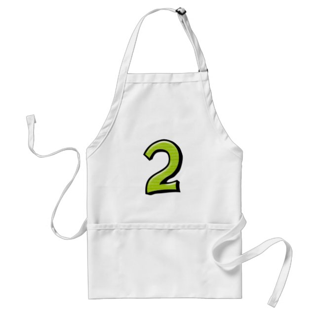Silly Numbers 2 green Apron (Front)