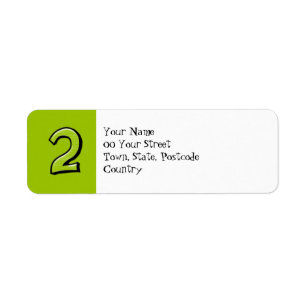 Silly Numbers 2 green Return Address Label