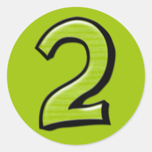 Silly Numbers 2 green Sticker
