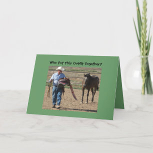 Silly Old Cowboy and Horse Birthday Card