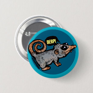 silly opossum 2 inch round button