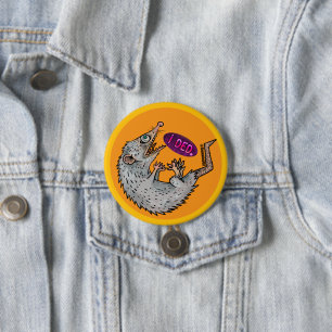 silly opossum 3 inch round button