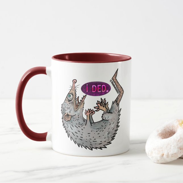 silly opossum mug (With Donut)