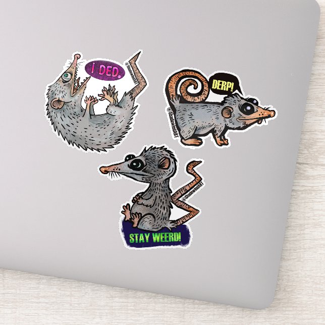 silly opossum stickers (Detail)
