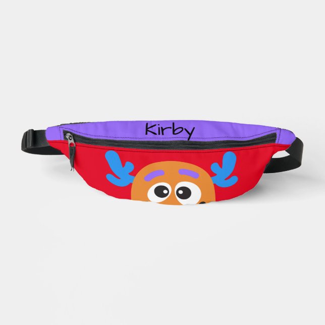 Silly Orange Monster Personalized Kid's Fanny Pack (Front)