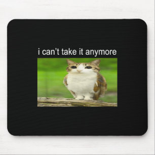 Silly Owl Cat Meme I Can't Take It Anymore Mouse Pad