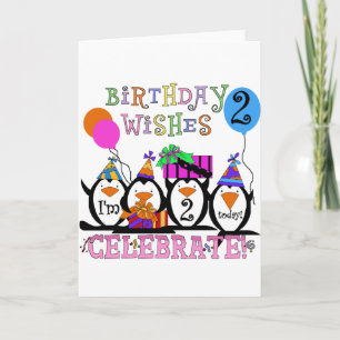 Silly Penguins 2nd Birthday T-shirts and Gifts Card