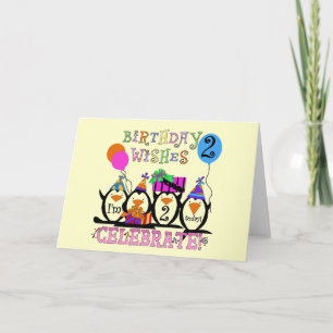 Silly Penguins 2nd Birthday T-shirts and Gifts Card