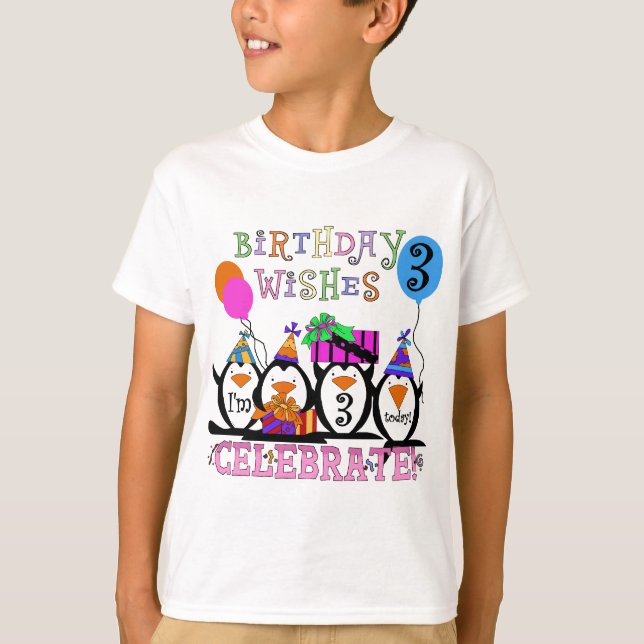 Silly Penguins 3rd Birthday Tshirts and Gifts (Front)