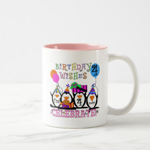 Silly Penguins 4th Birthday T-shirts and Gifts Two-Tone Coffee Mug