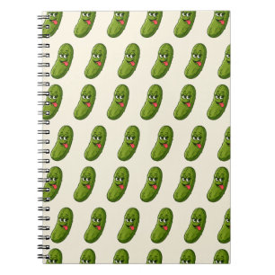 Silly Pickle Face All-Over Print Notebook