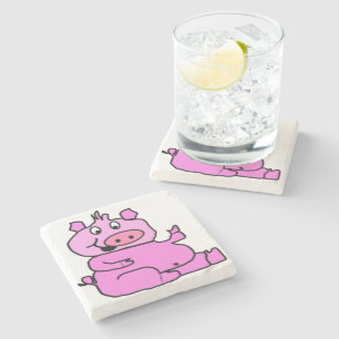 SILLY PIGGY STONE COASTER