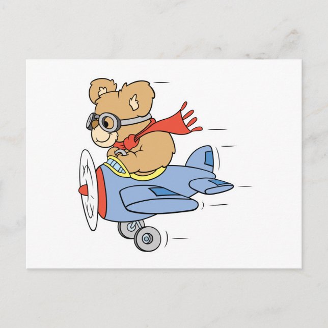 Silly Pilot Bear Postcard (Front)