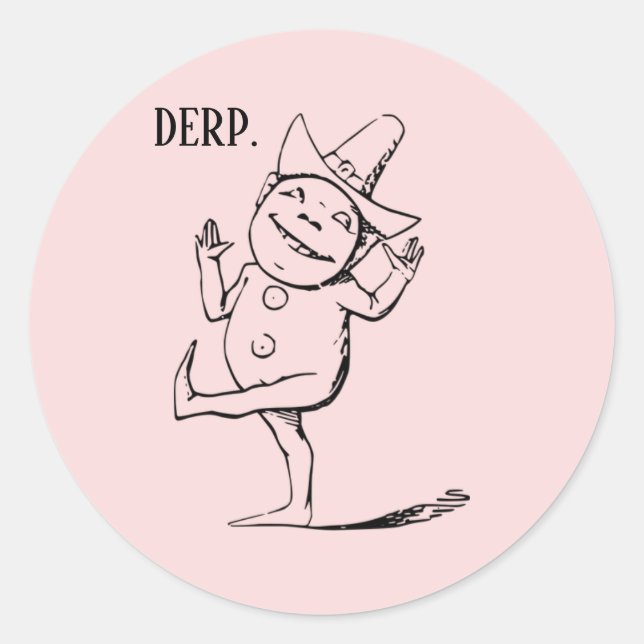 Silly Pink Derp Stickers (Front)