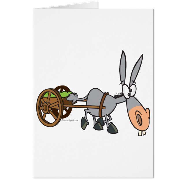 silly plodding donkey mule cartoon (Front)