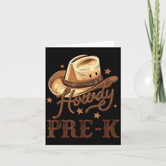 Silly Pre K Country Howdy K Pre Western Rodeo Teac Card (Front)