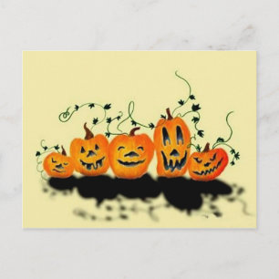 Silly Pumpkins Halloween Postcard