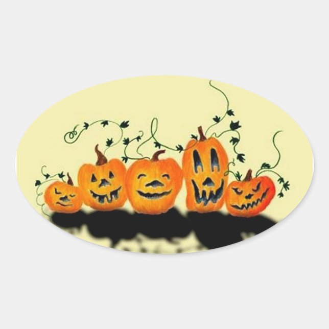 Silly Pumpkins Halloween Sticker (Front)