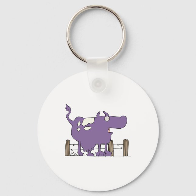 Silly Purple COw Keychain (Front)