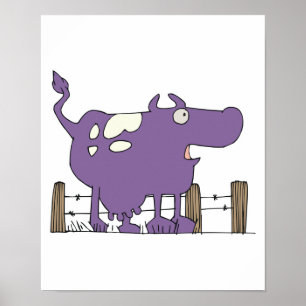 Silly Purple COw Poster