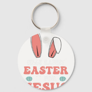 silly rabbit easter is for jesus, retro, vintage keychain