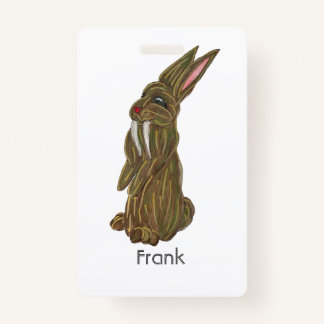 Silly Sabre Tooth Rabbit Badge