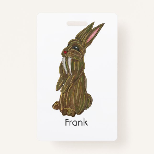 Silly Sabre Tooth Rabbit Badge (Front)