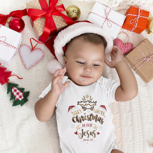 SILLY SANTA CHRISTMAS IS FOR JESUS Cute Christian Baby Bodysuit