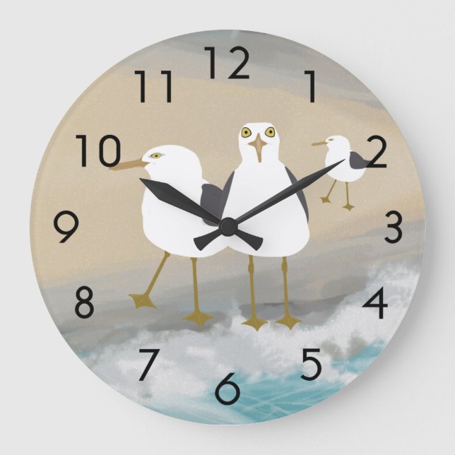 Silly Seagulls Wall Clock (Front)