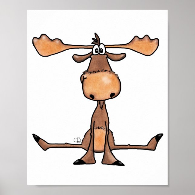 Silly Sitting Moose Poster (Front)