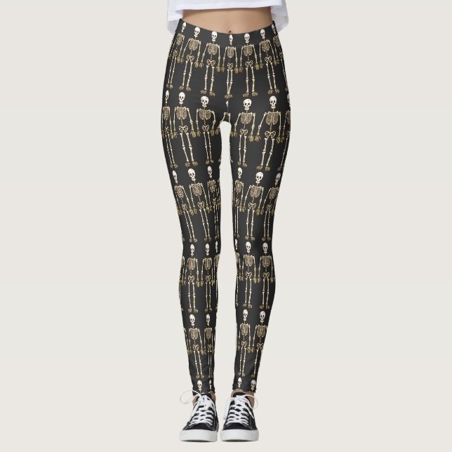 Silly Skeleton Halloween Leggings (Front)